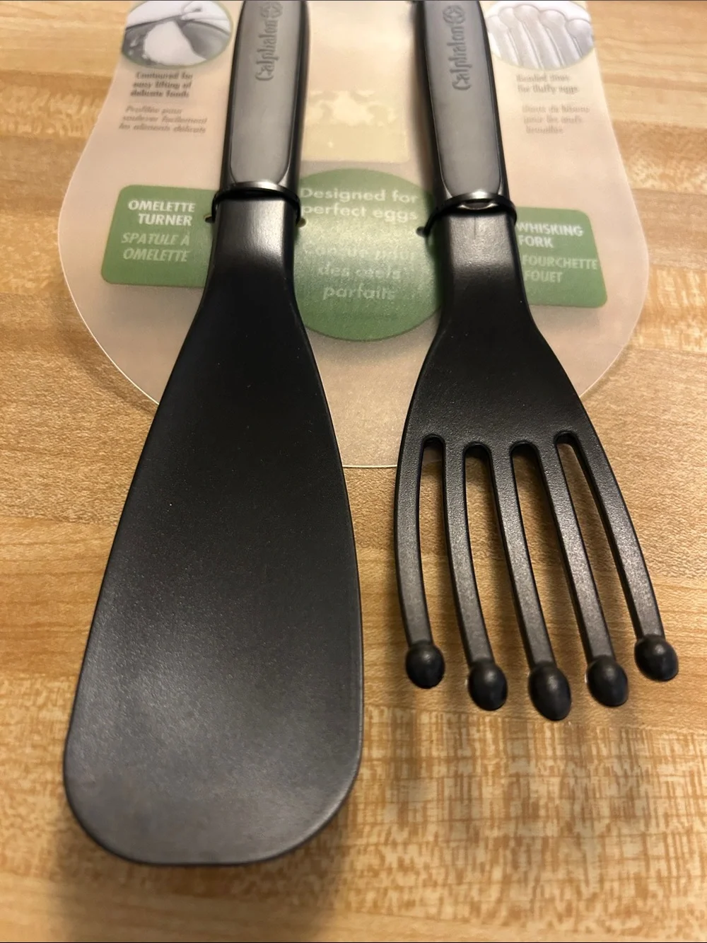 Calphalon Black Omelette Turner and Whisking Fork Set